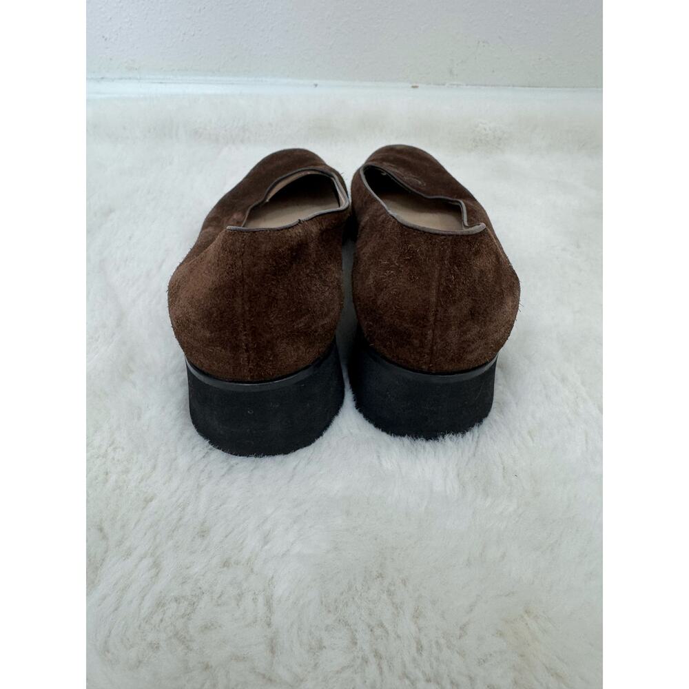 Salvatore Ferragamo Brown Suede Wedge Loafers 9.5 B - Picture 6 of 10